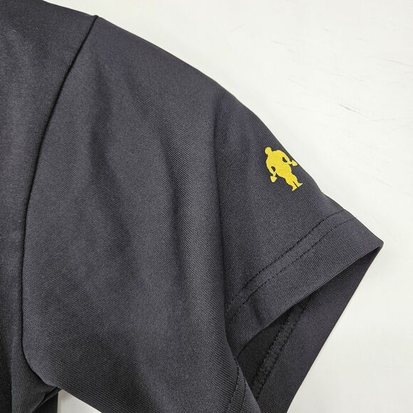 Golds Gym Shirt Womens XL V Neck Black Yellow‎ Graphic Tee Logo Muscle Training - Picture 3 of 11